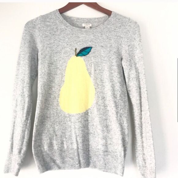 J. Crew Grey Merino Wool Blend Pear Sweater XS - Picture 3 of 5